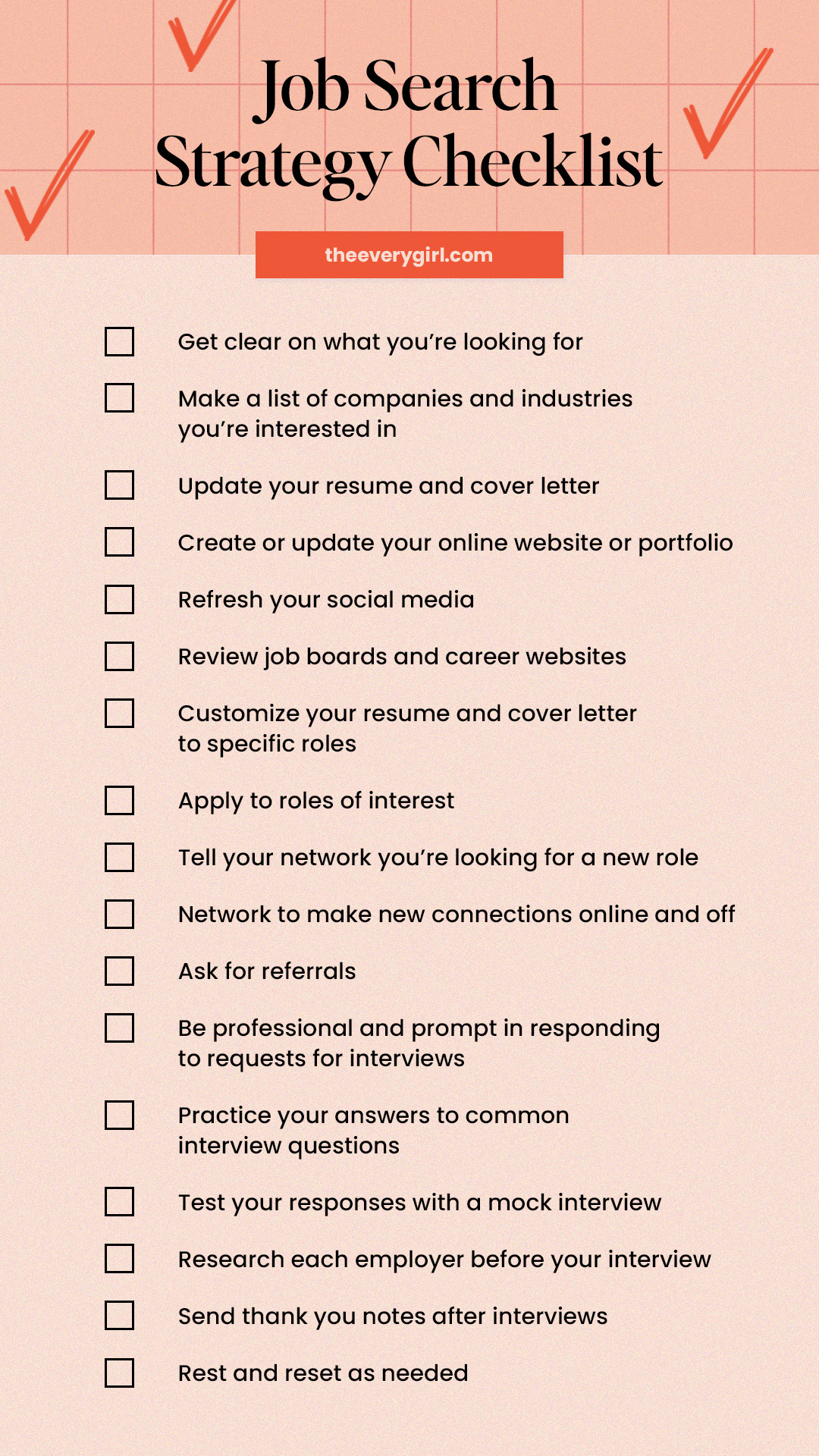 job search strategy checklist