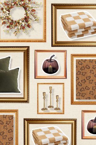 fall home decor in frames